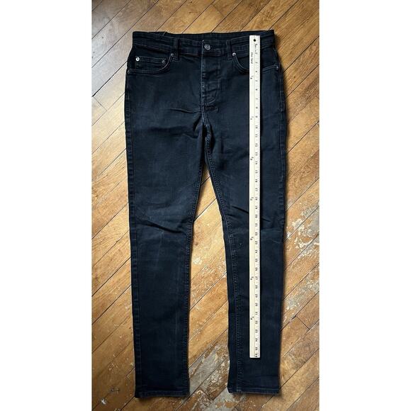 Ksubi Jeans Mens 32 Black Slim Straight Denim Stretch Button Fly - Picture 2 of 6
